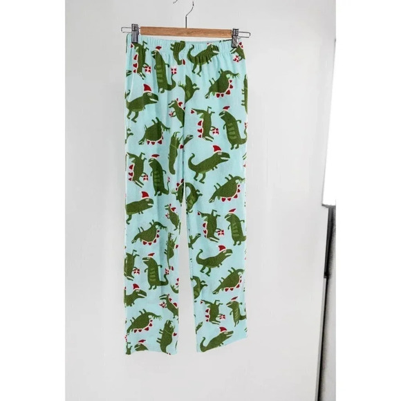 COPY - Gymboree 2 pc Christmas Dinosaur fleece PJ's Green & Red | XL (14) - Picture 3 of 5